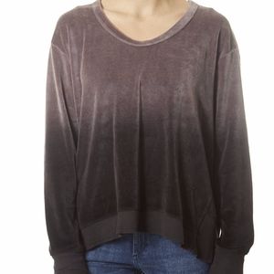WILT Velvet Grey-Black Ombré Backslant Sweatshirt